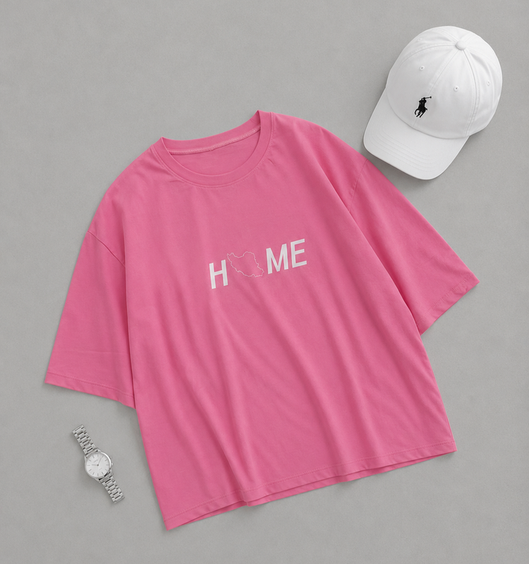 تیشرت باکسی زنونه مردونه نخ پنبه مدل HOME