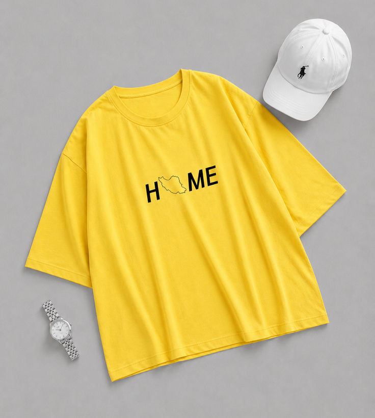 تیشرت باکسی زنونه مردونه نخ پنبه مدل HOME